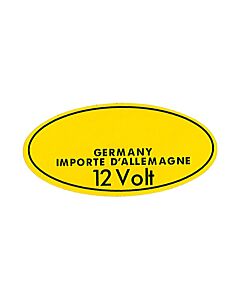 Sticker Bosch germany importe d'allemagne 12 volt zwart op geel voor bobine