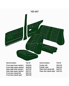 Bekleding Amazon 4D achterbankhoes groen zitting 1967-1968 185-547