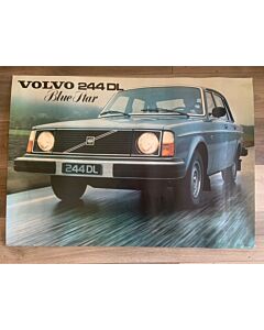 Poster Volvo 244 DL Blue Star, Reproductie Origineel, B1 Formaat 70 x 100 cm