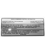 Sticker inchVehicle emission control informationinch zwart op wit 1972+