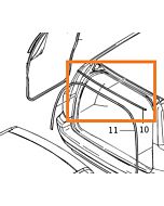 Rubber Afdichtstrip Achterklep Boven Volvo V70 - XC70  Tijdelijk NML
