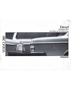 Volvo handleiding 240 Aanvulling 1989 Nederlands