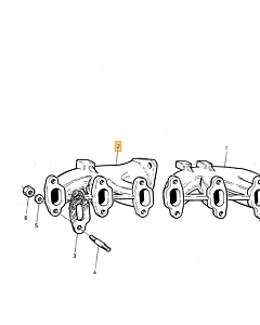 Uitlaat voorpijp 240 diesel 244 245 (1257300)(1257383)