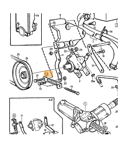 schroef afstel arm stuurbekrachtiging Volvo 240 740 940