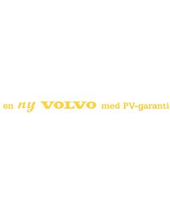 Sticker en ny Volvo med PV- garanti zwart op transparant