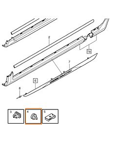 Clip, carrosseriebekleding Side Skirt en Portierlijst Volvo C30/S40/V50/S80/V70/XC70