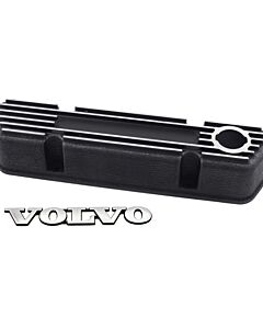 Klepdeksel zwart aluminium met volvo embleem 140, 145, Amazon P 1800, P 1800 E, P 1800 ES, P 210 Duett, PV 445 DUETT, Pv 544