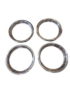 Volvo Wielsierring set 14 inch RVS hoogglans gepolijst voor witte zijvlakken Volvo onderdeel nr 71414